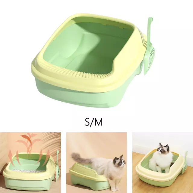 Bac à litière pour chat à dessus ouvert Pot de toilette Semi-fermé Portable