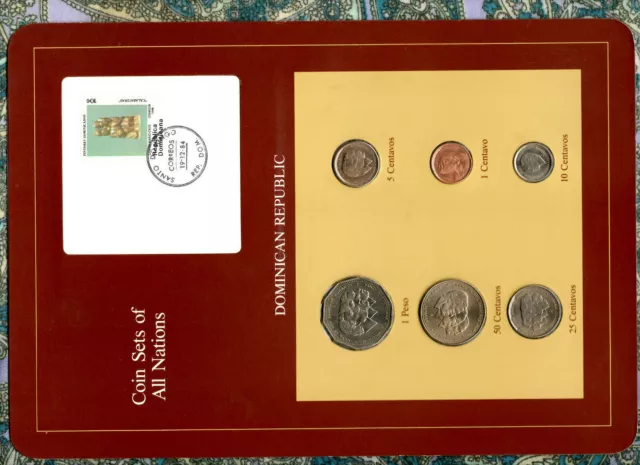 Coin Sets of All Nations Dominican UNC 1989-1993 1 Peso 1993 25 Centavos 1991