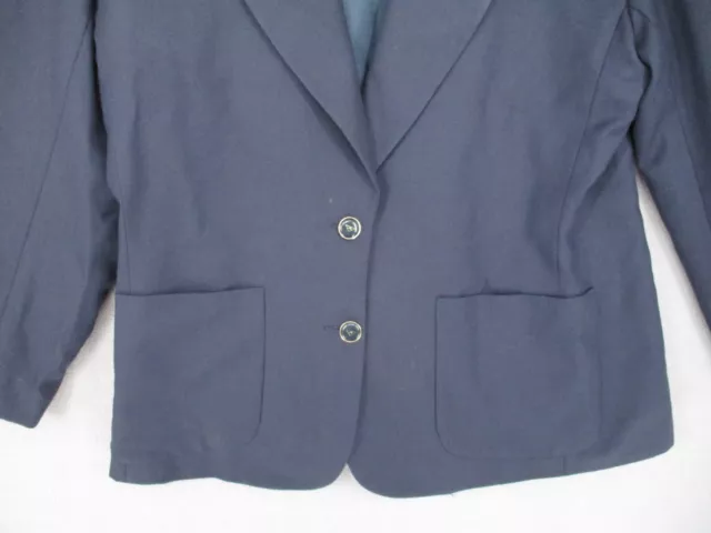 Yves Saint Laurent Blazer Womens 18 Blue Navy Pockets Qantas Button Collared 3