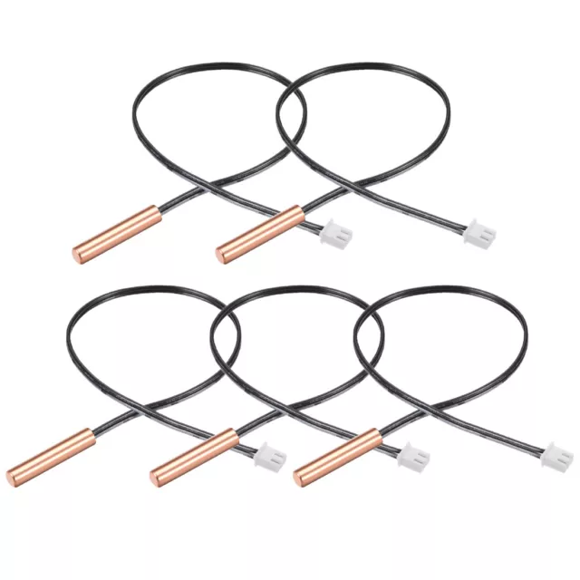 5 Pcs 20K NTC Thermistor Probe 15.7 Inch Copper Temp Sensor for Air Conditioner