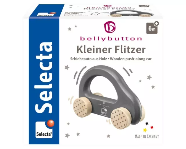 Bellybutton by Selecta Exklusic Holz Rollspielzeug Schiebeauto grau 64004