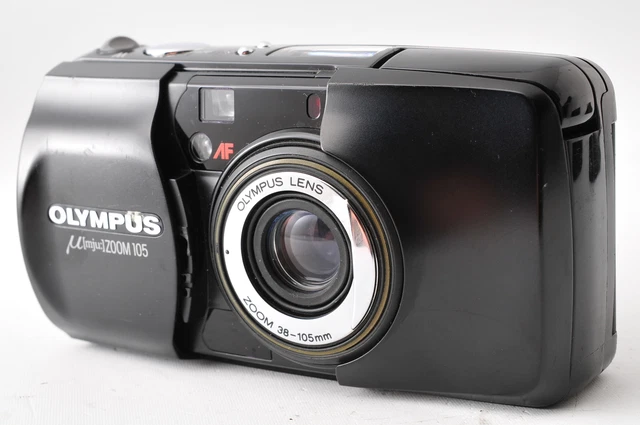 [For Parts] Olympus mju Zoom 105 Black 38-105mm Point & Shoot Film Camera JAPAN
