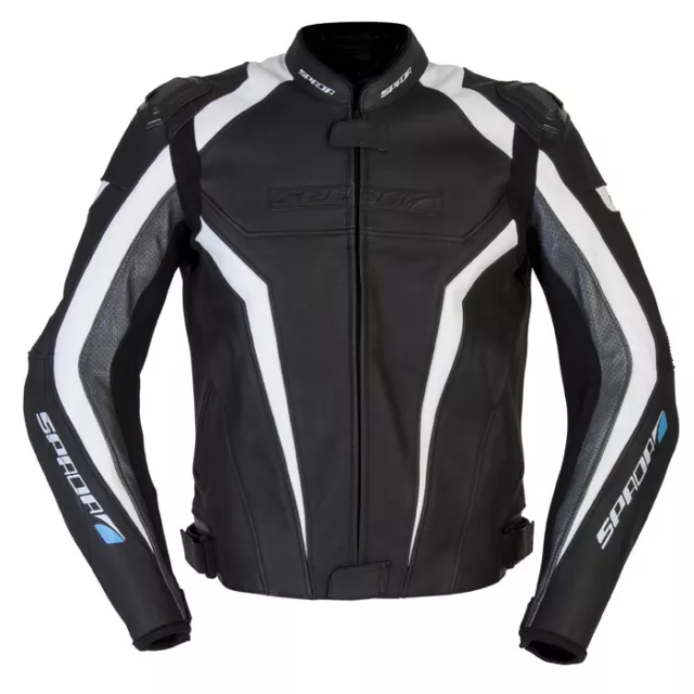 Spada Corsa Gp Wasserdichte Motorradjacke - Schwarz/Weiß/Anthrazit - Verkauf