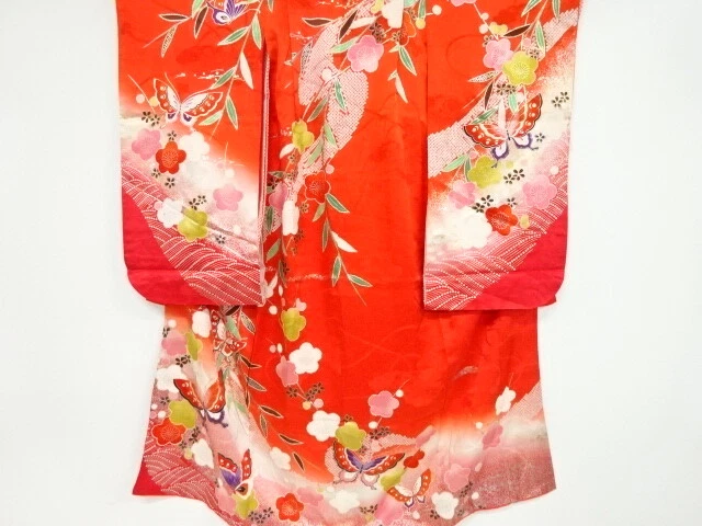 44747# Japanese Kimono / Kimono For Girls / Butterflies With Ume