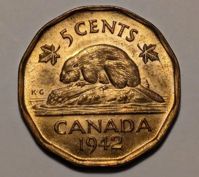 1942 Canada 5 Cents Tombac - BU