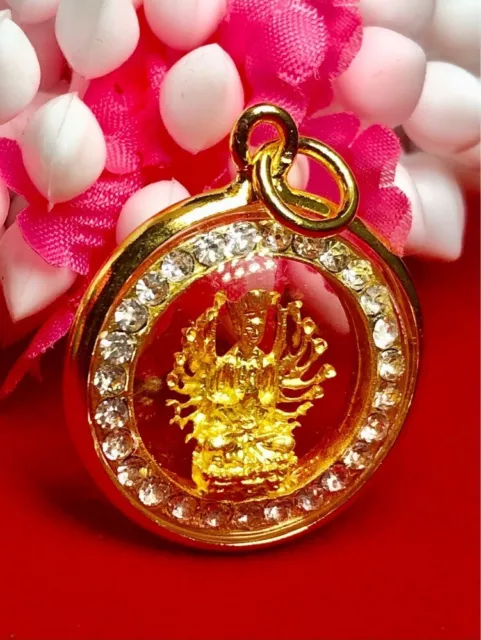 Thai Buddha Amulet  Guan yin Buddha Pendant Talisman Powerful Lucky Charm K613