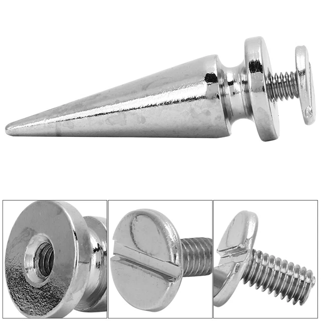 10set 10*26mm Copper Bullet Rivet Metal Stud For DIY Leather Bag Shoe(Silver)