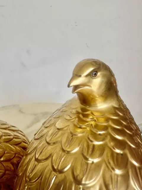 Antique Genuine Kutani Porcelain Figurines Gold Dipped Collectible signed pair