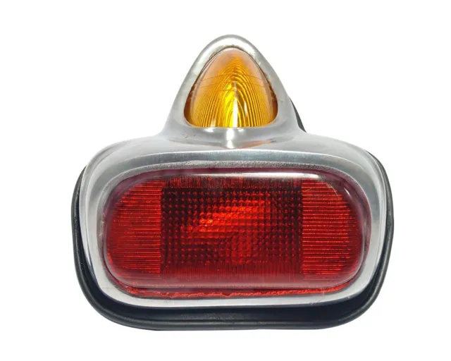 Rear Tail Light Amber And Red Lens For Vespa Vbb Gs Sprint Super Rally Polished