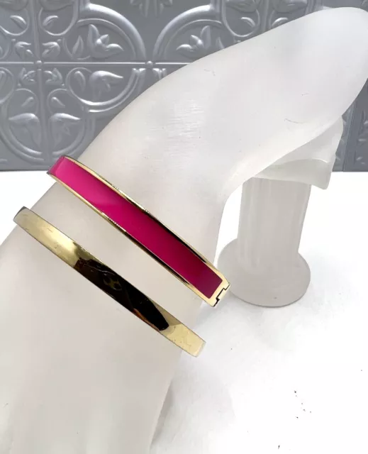 Kate Spade New York Tickled Pink And Heart Of Gold Bangle Bracelet Pair Set