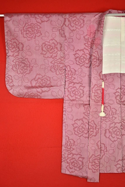 Vintage Japanese Kimono Silk Antique BORO HAORI Kusakizome Woven/A899/400 3