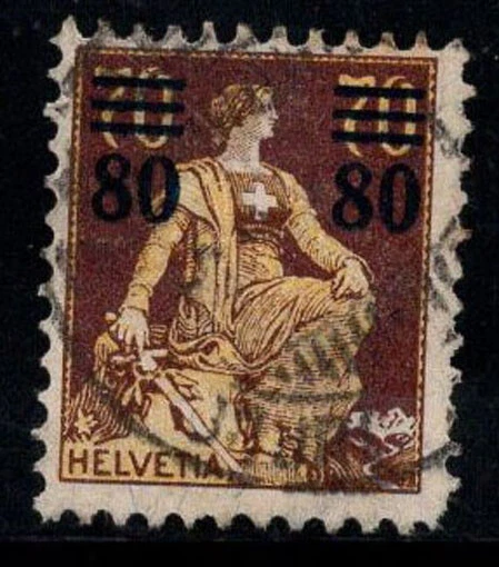 Switzerland 1915 Mi. 127 Used 80% overprinted 80 C