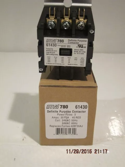 Mars 780 Definite Purpose Contactor, #61430, (Replaces 42Bf35Aj) Free Ship Nisb!