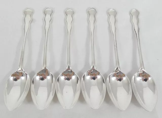 Antique Edwardian 1914 Boxed Set 6 Sterling Silver Coffee Demitasse Tea Spoons 3