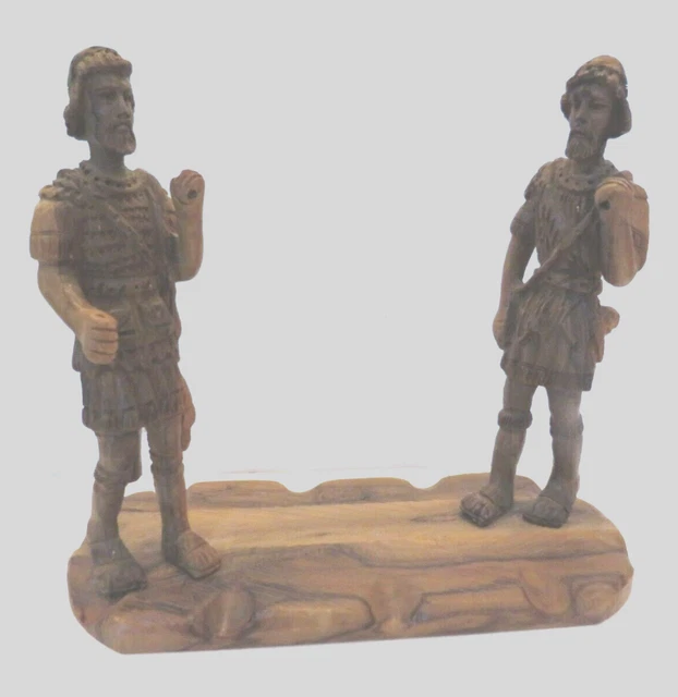Vintage Hand Carved Wood Warriors Soldiers Figurine Ornate Art Piece Decorate