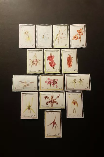 Timbre Océanie Vanuatu Orchidées Fleurs N°643 À 656 Neuf ** Luxe Mhn Cote 50€