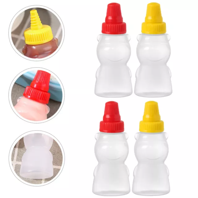 4Pcs Squeeze Bottles Salad Dressing Bottles Kitchen Dressing Travel Sauce