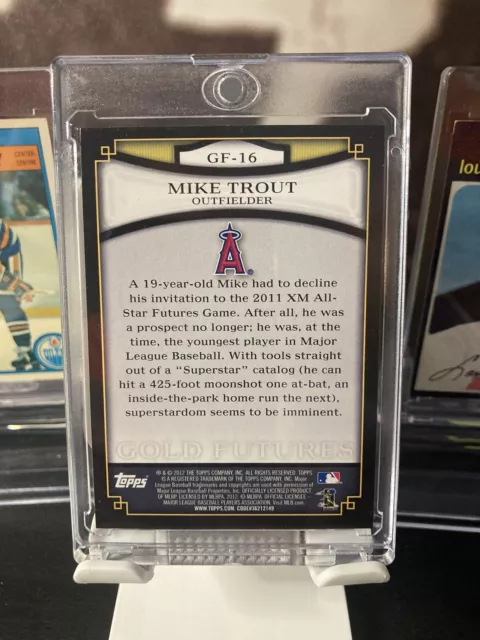 2012 Topps - Gold Futures #GF-16 Mike Trout  Angels 3 Time AL MVP in one touch 3