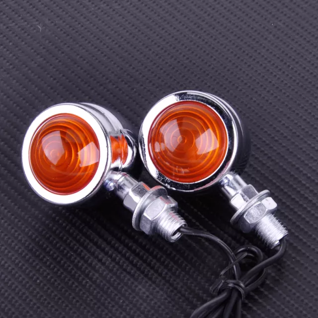 4x Chrome Motorcycle Bullet Turn Signal Indicator Brake Light fit for Chopper Nm 2