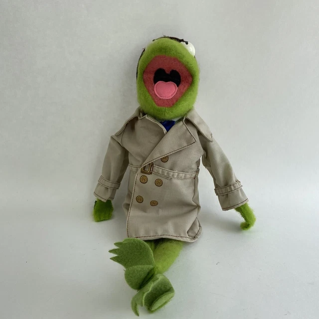 Vintage Fisher Price Dress-Up Kermit the Frog Jim Henson Muppet Doll Trench Coat 2