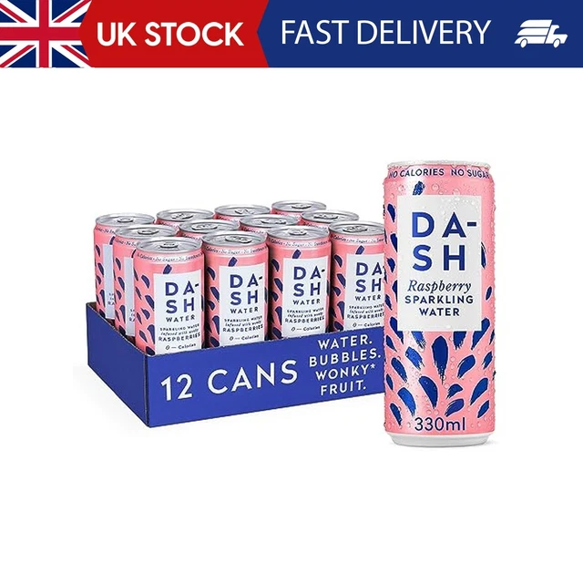 Dash Raspberry DASH WATER RASPBERRY - 12 x Raspberry Flavoured Sparkling Spring Water ...
