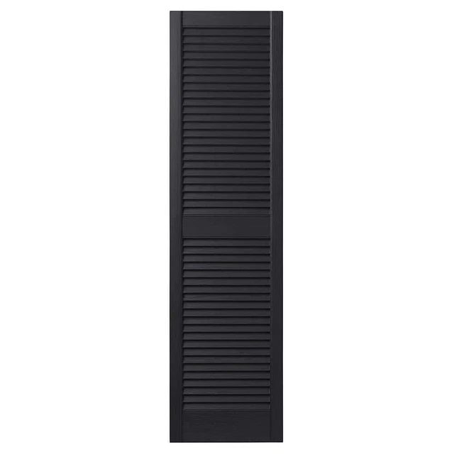 Ply Gem Louvered Shutter 15" x 51" Pair Open Polypropylene Black