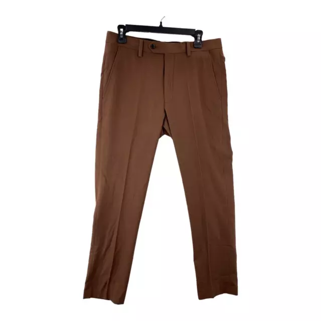 Alfani Mens Dress Pants Vicuna Stretch Pockets Flat Front Slim Fit 32x32 New