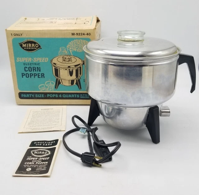 Mirro Aluminum Super Speed Electric Corn Popper M-9224-40 Party Size 4 Quarts Mirro Aluminum Super Speed Electric Corn Popper M-9224-40 Party Size 4 Quarts