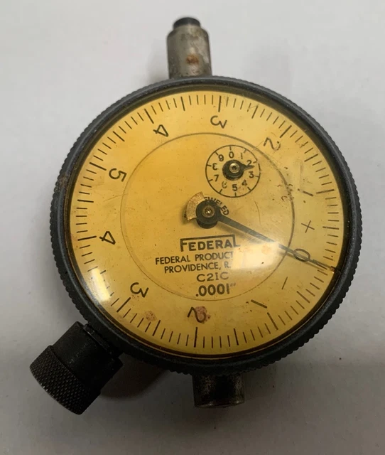 VINTAGE FEDERAL C21C Machinists Gauge Dial Indicator Tool (A7) 24.95