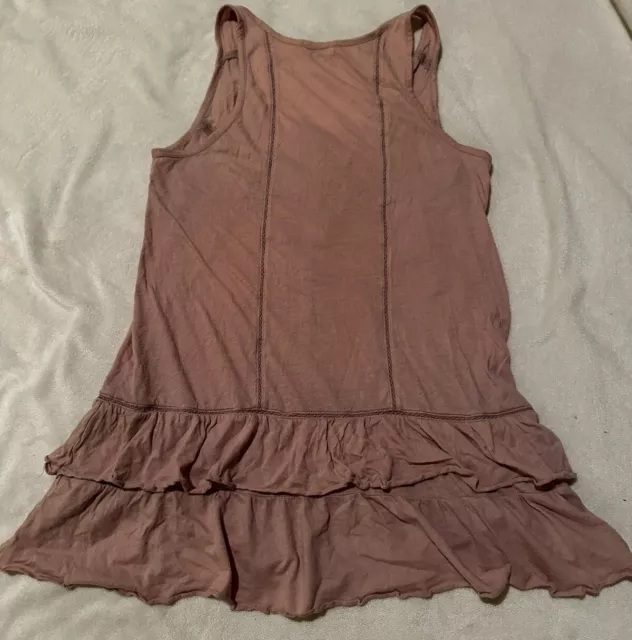 Hinge Top S Sleeveless Ruffle Blush Pink Boho 3