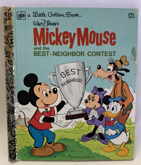 VTG A Little Golden Book Walt Disneys Mickey Mouse Best Neighbor Contest 1980