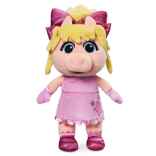 Disney Store Muppet Babies Miss Piggy Plush 14" H Diva In Soft Velour Dress