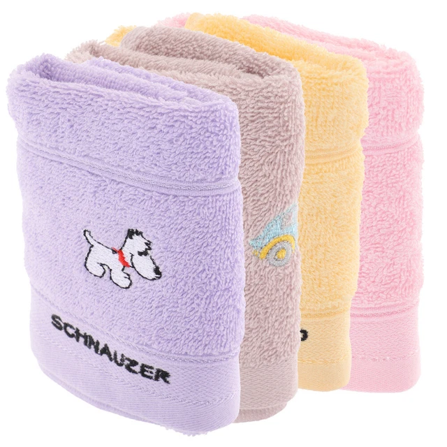 4 pezzi panni in cotone stampa cartone animato morbidi panni ad assorbimento rapido per bambini