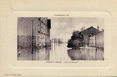 Card vitry sur seine floods of 1910 avenue dubois