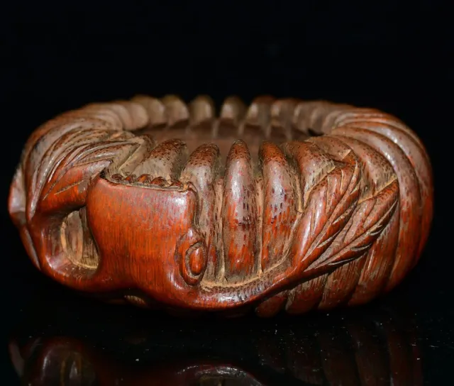 Antiques Chinese Old Bamboo Hand Carved Exquisite Brush Washers Collection Art