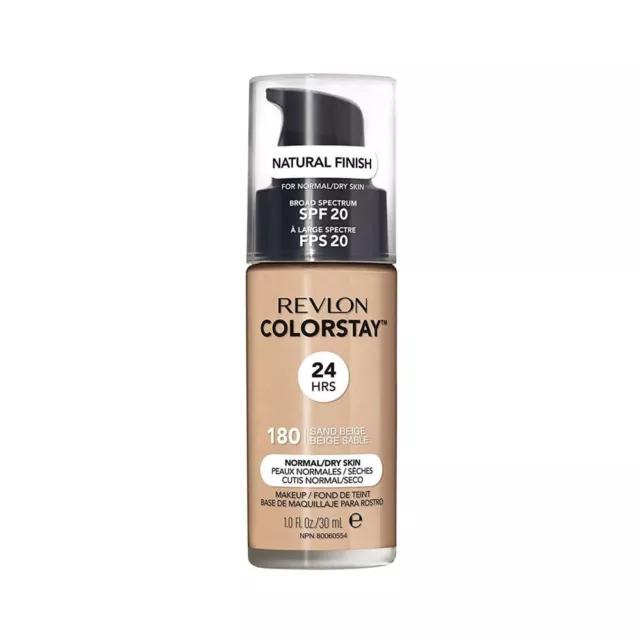 Revlon 30ML ColorStay Makeup  NORMAL / DRY SKIN 180 SAND BEIGE SPF 20 (CARDED)