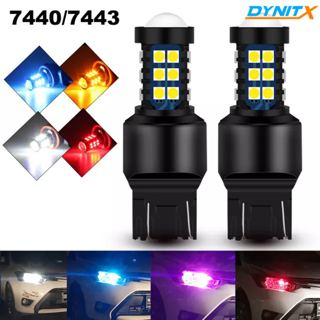 Turn Signal Back up Reverse Brake Tail Lights LED Bulbs 7443 7441 Replace 360°