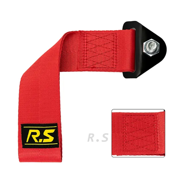 Car Tow Strap Towing Rope Belt Heavy Duty Red Tow Rally Hauling Tool Styling