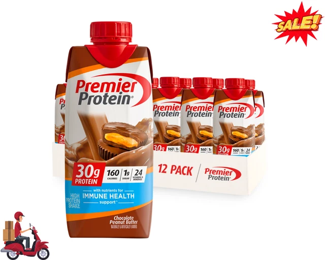 PREMIER PROTEIN SHAKE, Chocolate Peanut Butter, 30g Protein, 11 fl oz