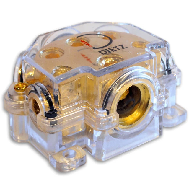 Verteilerblock Für Kabel: 1x50 Mm² + 2x20 Mm² Eingang, 4x20 Mm² Ausgang, In Gold