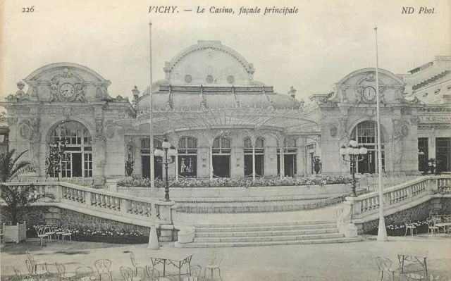 Cp Vichy Casino Facade Principale Nd