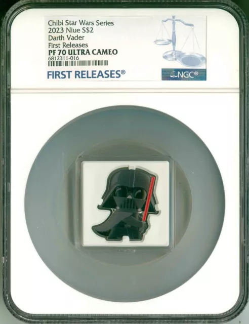 2023 Niue S$2 Chibi Star Wars Series Darth Vader FR NGC PF70 UC Box & COA OGP