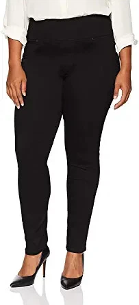 Lee Womens Plus Size Sculpting Slim Fit Skinny Leg Pull on Jean Black Size 16