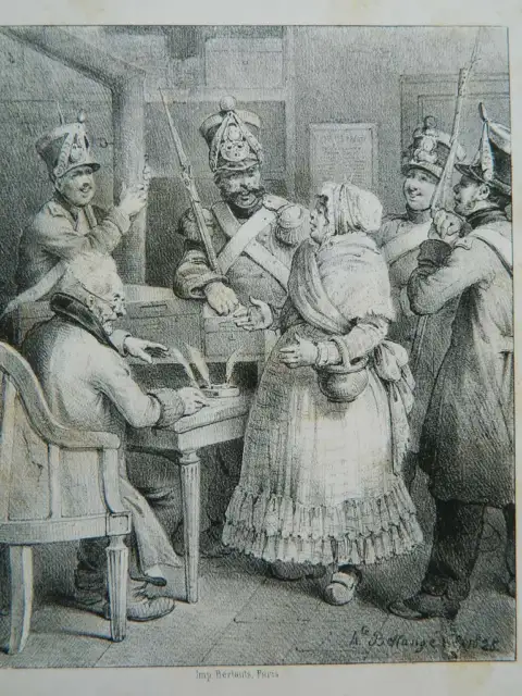 Engraving Funny Hippolyte Bellange Imp. Bertauts Band Of Arts 1828