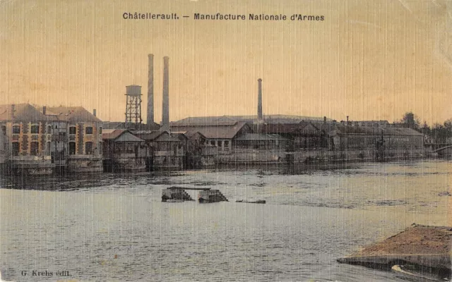 CPA 86 CHATELLERAULT MANUFACTURE NATIONALE D'ARMES (cpa toilée émaillée