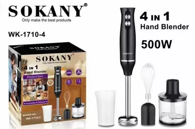 Mixeur À Plongée Mixer Mini Mixeur Sokany Wk-1710 500w 4in1 Accessoires Hmj