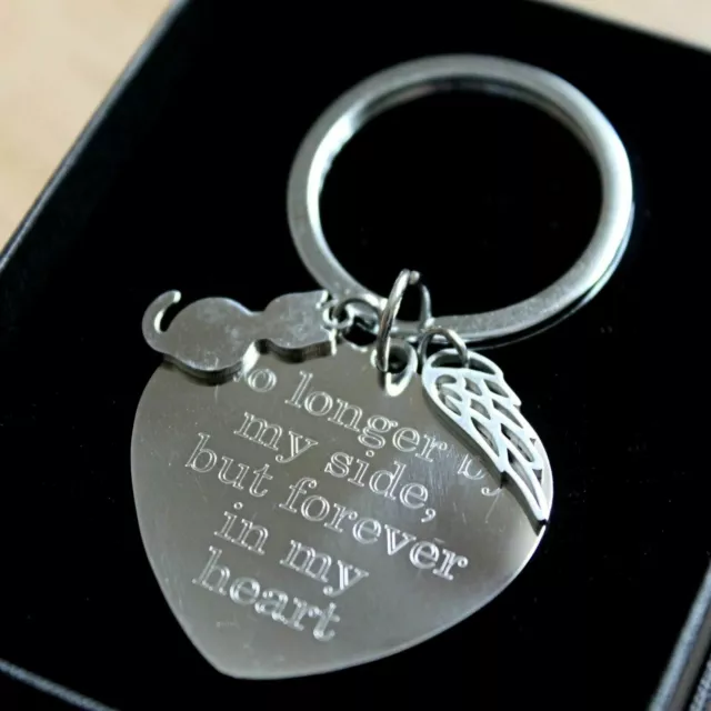 Personalised Pet Cat Loss Memorial Keyring FREE Engraving Angel Wing Remembrance