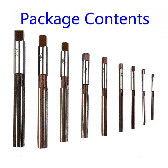 9Pcs / Lot Main Alésoirs Serrage Droit Alésoir Lisse Ingénierie Accs