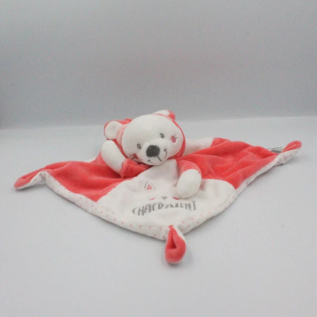 Doudou plat lapin rose blanc Chacrement Mignonne Simba Toys GEMO - 20655