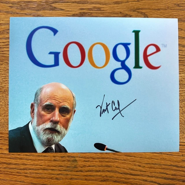 Vint Cerf Signed 8x10 Photo Father of the Internet Pioneer Autograph